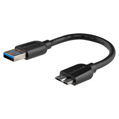 StarTech USB3AUB15CMS | 15cm (6in) Short Slim SuperSpeed USB 3.0 A to Micro B Cable M/M