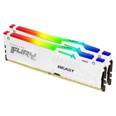Kingston KF560C36BWE2AK2-32 | FURY Beast White RGB EXPO 32GB Kit (2X16GB) DR5-6000MMHz Non-ECC CL36 288-Pin UDIMM Memory