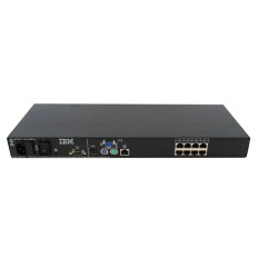 IBM 41Y9317 | 8 x Ports RJ-45 + 1 x Port VGA 15-Pin 1U Rack-mountable Console KVM Switch