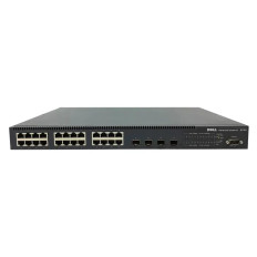 Dell 08X158 | PowerConnect 5224 24 x Ports 10/100/1000Base-T + 4 x SFP Combo Ports Layer 3 Managed 1U Rack-mountable Gigabit Ethernet Network Switch
