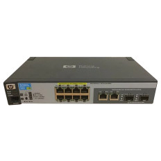 HP J9562A#ACD | Aruba 2915 Series 2915-8G-PoE 8 x 10/100/1000Base-T RJ-45 Ports PoE and 2 x 1GbE RJ-45/SFP Dual Personality Ports Layer 3 Managed Gigabit Ethernet Network Switch