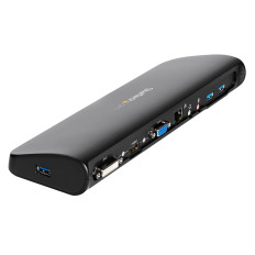 StarTech USB3SDOCKHDV | Dual Monitor USB 3.0 Laptop Docking Station with HDMI/DVI/VGA, 3x USB-A Hub, GbE, Audio, Universal Type-A Dock