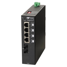 Omnitron Systems 2903-0-28-2Z | RuggedNet 10G/Si , 2xSFP/SFP+, 8xRJ-45, 2xDC Powered Industrial Temp