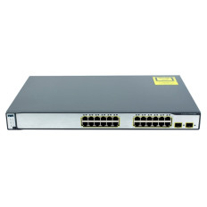 Cisco WS-C3750-24TS-E-REFU | Catalyst 3750 Series 3750-24TS 24 x RJ-45 Ports 10/100Base-TX + 2 x SFP Ports Layer 3 Managed Rack-mountable Fast Ethernet Network Switch