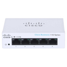 Cisco CBS110-5T-D-NA | Small Business 110 Series CBS110-5T 5 x Ports 10/100/1000Base-T Layer 2 Unmanaged Desktop Gigabit Ethernet Network Switch