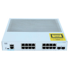 Cisco CBS350-16T-2G-UK-RF | Business 350 Series CBS350-16T-2G 16 x Ports 10/100/1000Base-T + 2 x SFP Ports Layer 3 Managed Rack-mountable Gigabit Ethernet Network Switch