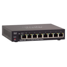 Cisco SG250-08HP-K9 | Business 250 Series SG250-08HP 8 x RJ-45 Ports PoE 10/100/1000Base-T Layer 3 Managed 1U Rack-mountable Gigabit Ethernet Network Switch