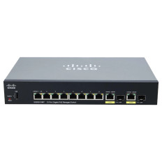 Cisco SG350-10MP-K9-EU | Small Business 350 Series SG350-10MP 8 x Ports PoE+ 10/100/1000Base-T + 2 x Ports Combo SFP Rack-Mountable Layer 3 Managed Gigabit Ethernet Network Switch