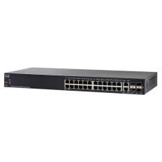 Cisco SG350-28-K9 | Small Business 350 Series SG350-28 24 x Ports 10/100/1000Base-T + 2 x Ports Copper Combo SFP + 2 x Ports SFP Rack-Mountable Layer 3 Managed Gigabit Ethernet Network Switch