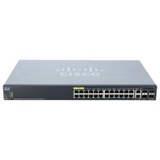 Cisco SG350X-24P-K9-EU | Small Business SG350X-24MP PoE+ 24 x Ports 10/100/1000Base-T + 4 x SFP Ports + 2 x Uplinks Ports Managed Layer 3 Gigabit Ethernet Switch