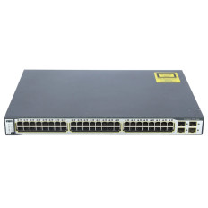 Cisco WS-C3750-48TS-E-DDO | Catalyst 3750 Series 3750-48TS 48 x RJ-45 Ports 10/100Base-TX + 4 x SFP Ports Layer 3 Managed Rack-mountable Fast Ethernet Network Switch