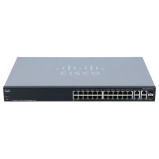 Cisco SF300-24 | Small Business 300 Series 24 x RJ-45 Ports 10/100Base-TX + 2 x GE RJ-45 Ports + 2 x combo Gigabit SFP mini-GBIC Ports Layer 3 Managed Rack-mountable Fast Ethernet Network Switch