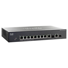 Cisco SF302-08 | Small Business 300 Series 8 x Ports 10/100Base-TX + 2 x Combo SFP (mini-GBIC) Layer 3 Managed 1U Rack-mountable Fast Ethernet Netwok Switch