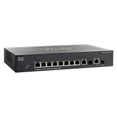 Cisco SF302-08P | Small Business 300 Series 8 x Ports PoE 10/100Base-TX + 2 x Combo SFP (mini-GBIC) Ports Layer 3 Managed 1U Rack-mountable Fast Ethernet Netwok Switch