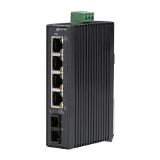 Black Box LBH120A-H-SC | LBH120 Series 4 x Ports 10/100Base-T RJ-45 + 1 x Port 100Base-T Layer 2 Fast Ethernet Hardened Temperature Switch