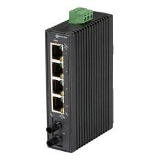 Black Box LBH120A-H-ST | LBH120 Series 4 x Ports 10/100Base-T + 1 x Port 100Base-T Layer 2 Fast Ethernet Hardened Temperature Switch