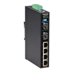 Black Box LGH1006A | LGH1000 Series 4 x Ports 1000Base-T RJ45 + 2 x Ports 1000Base-X SFP Layer 2 Unmanaged Temperature Industrial Gigabit Ethernet Network Switch