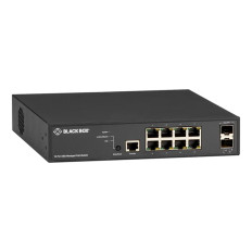 Black Box LPB3010A | LPB3000 Series 8 x Ports 1000Base-T PoE+ RJ-45 + 2 x Port 10GbE SFP+ Layer 2 Managed Gigabit Ethernet Network Switch