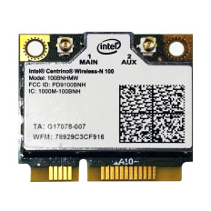 Intel 100BNHMW | Centrino Wireless-N 100 2.4GHz 150Mbps IEEE 802.11b/g/n PCI Express Half Mini Wireless Network Adapter
