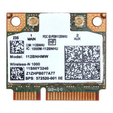 Intel 112BNHMW | Centrino Wireless-N 1000 2.4GHz 300Mbps IEEE 802.11b/g/n PCI Express Half Mini Wireless Network Adapter