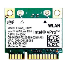 Intel 512ANHMWG2 | 5100 Series Dual Band 2.4GHz / 5GHz 300Mbps IEEE 802.11a/b/g/draft-n PCI Express Half Mini Wireless Network Card