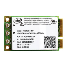 Intel 4965AGNMM1GN100U | Wireless WiFi Link 4965AGN Dual Band 2.4GHz / 5GHz 300Mbps IEEE 802.11a/b/g/draft-n Mini PCI Express Wireless Network Adapter