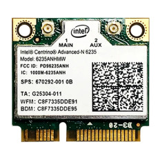 Intel 6235AN-HMWWB | Advanced-N Centrino 6205 Dual Band 300Mbps 2.4GHz / 5GHz IEEE 802.11a/b/g/n Bluetooth 4.0 Half Mini PCI Express Wireless