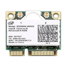 Intel 62205AN.HMWG | Advanced-N Centrino 6205 Dual Band 300Mbps 2.4GHz / 5GHz IEEE 802.11a/b/g/n Half Mini PCI Express Wireless Network Card