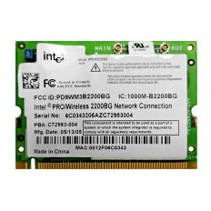 Intel C72983-004 | PRO/Wireless 2200BG 2.4GHz 54Mbps IEEE 802.11b/g Mini PCI Type 3B Wireless Network Adapter
