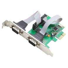 SYBA SI-PEX15037 | 2 Port DB9 Serial PCI Express 1.0 x1 Low Profile Controller Card