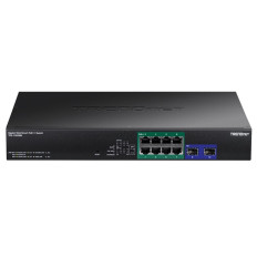 TRENDnet TPE-1020SB | 8-Ports 10/100/1000Base-T RJ-45 GbE PoE++ 2-Ports 1000Base-x SFP Managed 1U Rack-mountable Gigabit Ethernet Network Switch