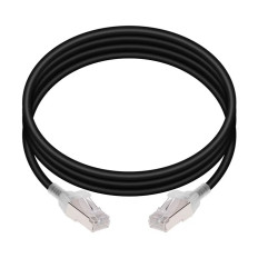 Monoprice 42976 | SlimRun Series 7ft Cat6A Snagless RJ45 30AWG Pure Bare Copper Component Level Patch Ethernet Cable Black