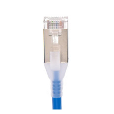 Monoprice 42965 | SlimRun Series 2ft Cat6A Snagless RJ45 30AWG Pure Bare Copper Component Level Patch Ethernet Cable Blue
