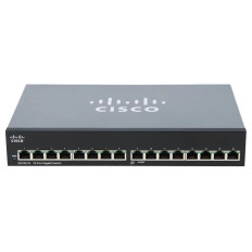 Cisco SG100-16-NA | Small Business 100 Series SG100-16 16 x 10/100/1000Base-T  RJ-45 Ports Layer 2 Unmanaged Rack-mountable Gigabit Ethernet Network Switch