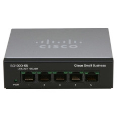 Cisco SG100D-05-NA-RF | Small Business 100 Series SG100D-05 5 x 10/100/1000Base-T RJ-45 Ports Layer 2 Unmanaged Gigabit Ethernet Network Desktop Switch