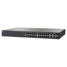 Cisco SG300-28 | Small Business 300 Series 26 x Ports (24 x Ports PoE+) 10/100/1000Base-T + 2 x Ports Combo SFP (mini-GBIC) Rack-Mountable 1U Layer 3 Managed Gigabit Ethernet Network Switch