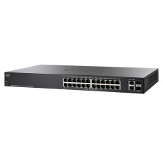 Cisco SF200-24FP | Small Business 200 Series 24 x Ports PoE 10/100Base-T + 2 x Ports Combo SFP (mini-GBIC) Layer 2 Managed Rack-mountable Fast Ethernet Network Switch