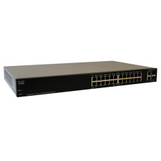 Cisco SF200-24P | Small Business 200 Series 24 x Ports PoE 10/100Base-T + 2 x Ports Combo SFP (mini-GBIC) Layer 2 Managed Rack-mountable Fast Ethernet Network Switch