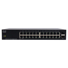 Cisco SG112-24-NA-RF | Small Business 110 Series SG112-24 24 x Ports 10/100/1000Base-T + 2 x Ports Combo SFP (mini-GBIC) Rack-Mountable 1U Unmanaged Gigabit Ethernet Network Switch