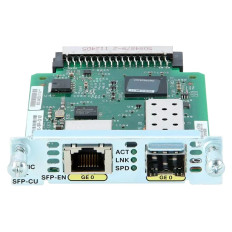 Cisco EHWIC-1GE-SFP-CU | Single-Port RJ-45 10/100/1000Base-T 1 x dual mode SFP Port Enhanced High-Speed Wireless Interface Card for 1921 ISR/ 1941 ISR Router