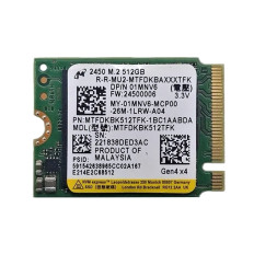 Micron R-R-MU2-MTFDKBAXXXTFK | 2450 512GB PCIe NVMe Gen 4x4 2230 M.2 Solid State Drive