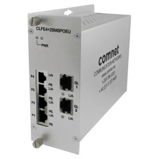 ComNet CLFE4+2SMSPOEU | 10/100TX Drop/Insert/Repeat 4TX/2EX Self-Managed Switch with PoE+