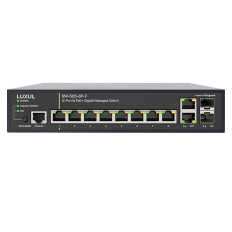 Luxul SW-505-8P-F | 8 PoE+ and 2 RJ45 + 2 SFP Ports - Gigabit L2/L3 Managed Switch
