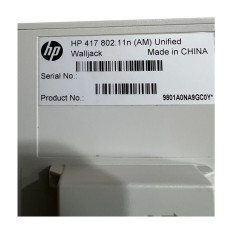 HP JG971A | 417 IEEE 802.11b/g/n 2.4GHz 300Mbit/s 1 x Port PoE 1000Base-T WAN + 1 x Port PoE FE + 2 x Port FE 2 x Internal Antennas Unified Walljack Wireless Access Point