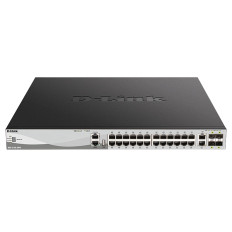 D-Link DGS-3130-30PS | DGS-3130 Series 24 x 10/100/1000Base-T RJ-45 PoE and 2 x 10GBase-T RJ-45 and 4 x 10G SFP+ Ports Layer 3 Managed Stackable Gigabit Ethernet Switch