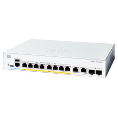 Cisco C1300-8FP-2G-RF | Catalyst 1300 Series 1300-8FP-2G 8 x 10/100/1000Base-T RJ-45 PoE+ and 2 x 1G RJ-45/SFP Dual Pupose Uplink Ports Layer 3 Managed Gigabit Ethernet Switch