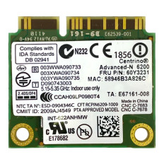 IBM FRU60Y3231 | Lenovo Centrino Advanced-N 6200 2.4GHz / 5GHz 300Mbps IEEE 802.11a/b/g/n PCI Express Half Mini Wireless Network Adapter for ThinkPa