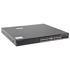Dell GM1R7 | PowerSwitch N3200-On 24-Ports 10/100/1000Base-T RJ-45 PoE+ 4-Ports 25GBase-X SFP28 2-Ports 100GBase-X QSFP28 Layer 3 Managed Stackable Front To Back Airflow Rack-mountable 1U Gigabit Ethernet Switch