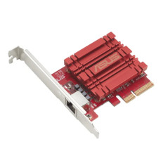 Asus XG-C100C | Single-Port RJ-45 10GBase-T PCI Express x4 Network Adapter with backward compatibility of 5/2.5/1G and 100Mbps RJ45 port and built-in QoS