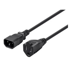 Monoprice 1302 | Desktop Computer Power Cord IEC 60320 C14 to NEMA 5-15R 18AWG 10A/1250W SVT 125V Black 1ft